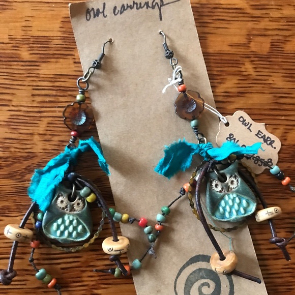 Susan A Ray Owl EarringsOne Healing Stone